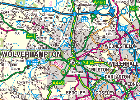 Wolverhampton Area Map